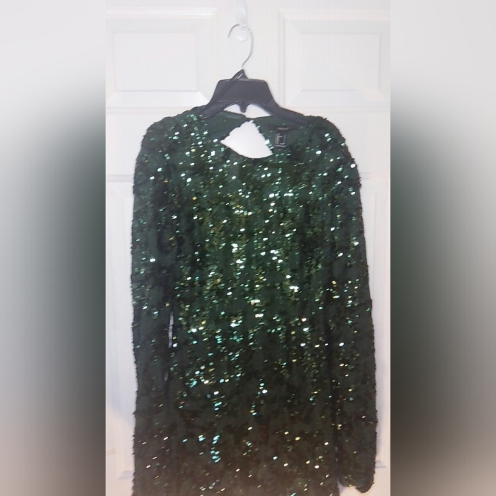Forever 21 Emerald Sequin Blouse